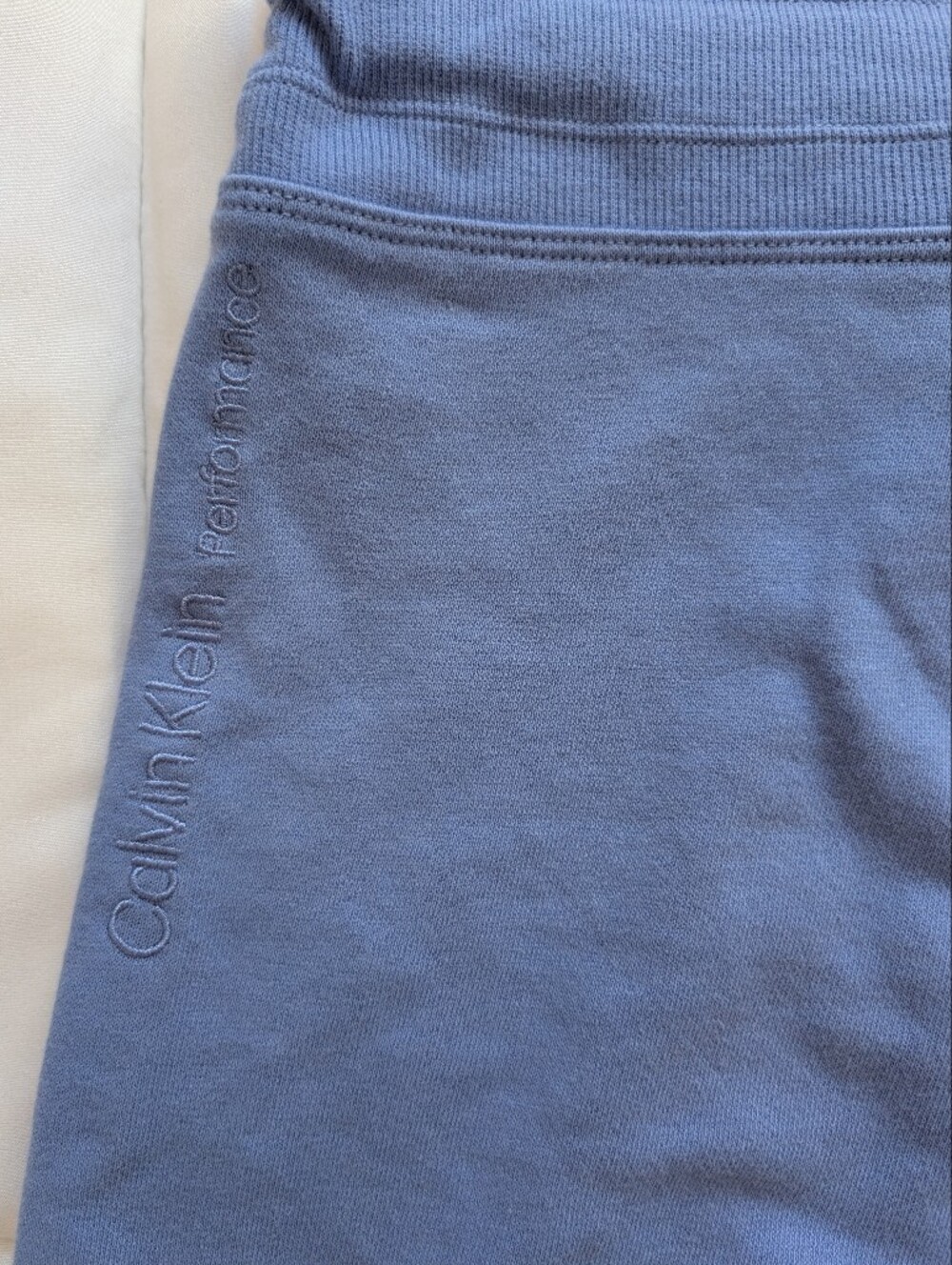 Calvin Klein Performance Size Medium Terrycloth Drawstring Shorts - Light Blue - Picture 5 of 15
